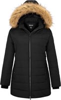 Soularge Plus Size Winter Coat, 5X Black