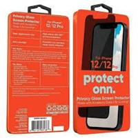 onn. IPhone 12/12 Pro Privacy Protector, Easy Alig