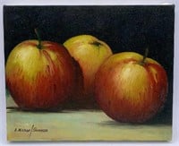 Original Oil Painting (2003) of 3 Apples by