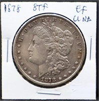 1878 8 tail feather Morgan silver dollar