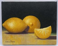 Original Oil Painting (2003) of 3 Lemons by R.