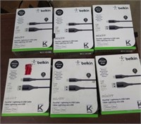 6 Belkin DuraTek Lightning to USB Cables