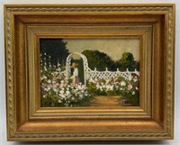 R. Michael Shannon Floral Gardener Original Oil