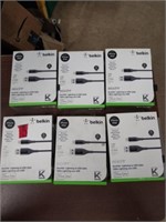 6 Belkin DuraTek Lightning to USB Cables