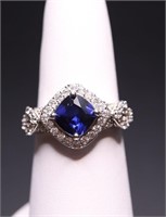 BLUE SAPPHIRE DINNER RING, LAB GROWN