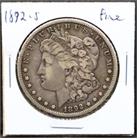 1892S Morgan silver dollar