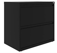 Hirsh 2 Drawer Lateral File Cabinet, Black