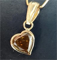 $2360 14K  Diamond (1Ct,I1,Yellowish Brown) Pendan