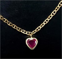 $3220 14K  Natural Ruby 22"(6ct) Necklace