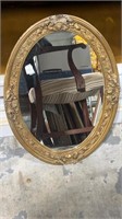 Mirror in Oval Flower Carved Frame