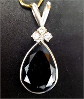 $3265 14K  Black Diamond(4.6ct) Diamond(0.1ct) Pen