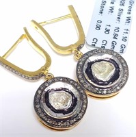 $1000 Silver Diamond Rose Cut(1.25ct) Earrings