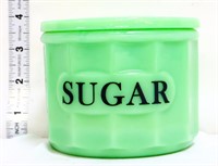 Jadeite round sugar jar w/ lid