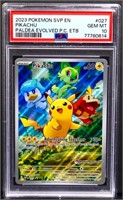 Graded gm mint 2023 Pokemon Pikachu Paldea card