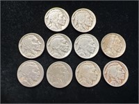 Lot of 10 1935 Buffalo Nickels