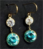 $1690 14K  Moissanite(4.4ct) Earrings