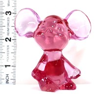 Fenton pink glass mouse