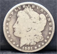 1901O Morgan silver dollar