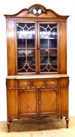 1920s French 1 piece china cabinet