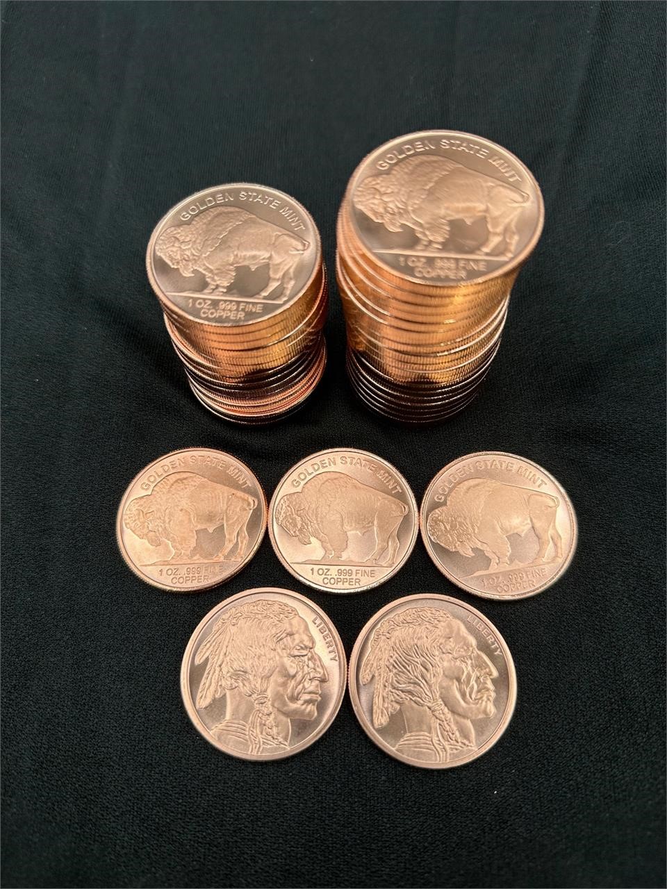 40 Buffalo Copper Rounds