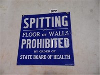 NO SPITTING ON FLOORS SIGN