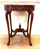 Vintage French inlay top parlor table