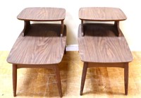 Pair of MCM step end tables