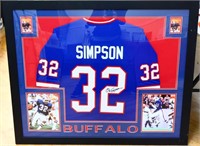 Framed OJ Simpson signed jersey w/ COA