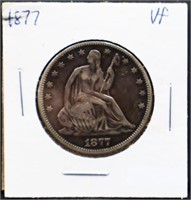 1877 seated liberty half dollar