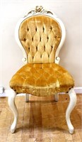 Vintage French chair w/ yellow fabric
