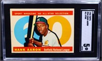 Graded Topps 1960 Hank Aaron All Star card