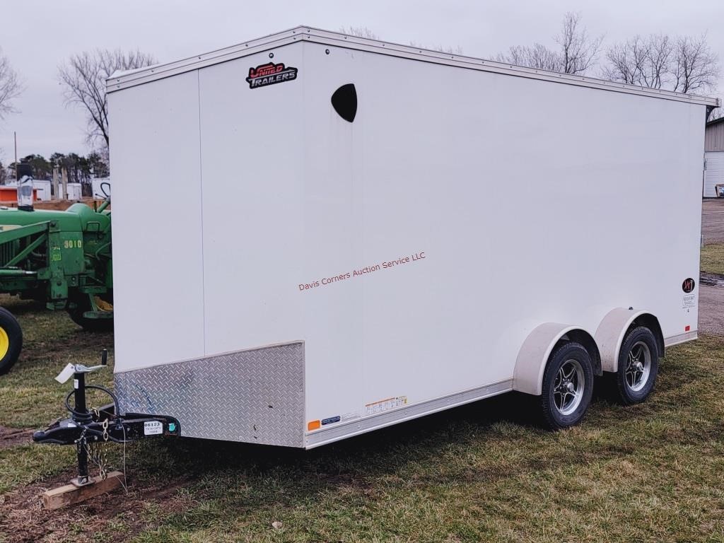 2022 United Trailers 7x16 Enclosed Trailer w/