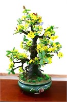 Vintage Asian yellow flowering statue, see photos
