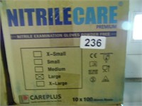 NITRILE CARE CASE OF 10 GLOVES LARGE