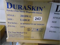 DURASKIN GLOVES CASE OF 10 BOXES SIZE LARGE
