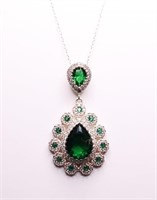 CARTIER STYLE EMERALD NECKLACE, LAB GROWN