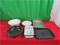 Enamelware Dish/Wash Pans, Baking Pans