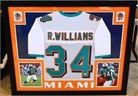Framed signed Ricky Williams jersey w/ COA