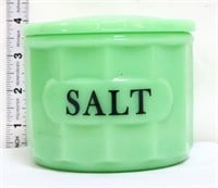 Jadeite round salt dish w/ lid