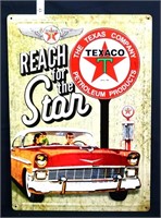 Metal Reach For The Star Texaco sign