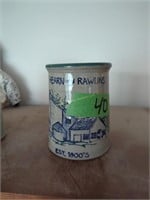 Blue Decorated Crock Hearn And Rawlings Seaford