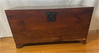 Antique Solid Wood Cherry Stained Raised Trunk