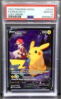 Graded gm mint 2022 Pokemon Pikachu Origin card