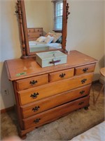 Vintage Maple Dresser With Mirror By Kling