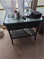 Wicker Table With Glass Top
