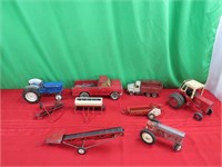 Metal Farm Tractors, Implements, Truck