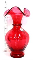 Fenton 8in cranberry vase
