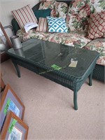 Wicker Coffee Table With Glass Top