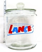 Round glass Lance canister w/ glass lid