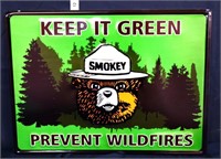 Metal Smokey Bear Keep It Green sign